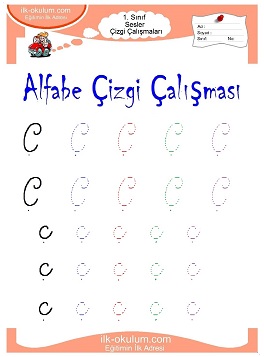 Çocuklar İçin Sesler Çizgi Çalışmaları Çalışma Sayfaları 